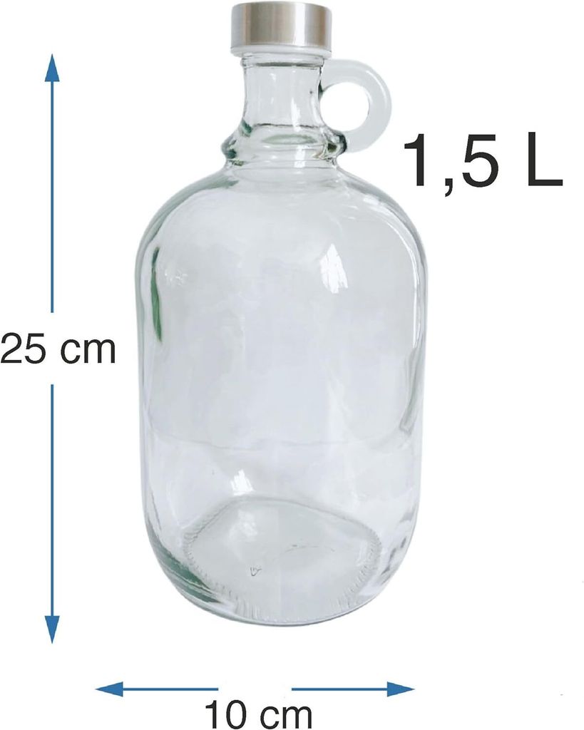1,5L Flasche mit Schraubverschlüss Weinballon Glasballon