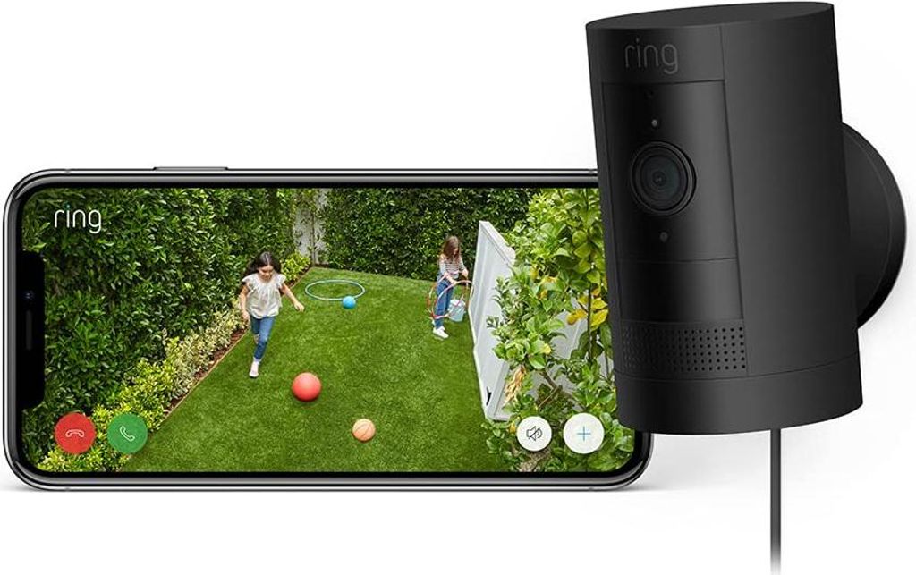 Ring Stick Up Cam Plug-in, telecamera di sicurezza IP, per Immagine del prodotto 
