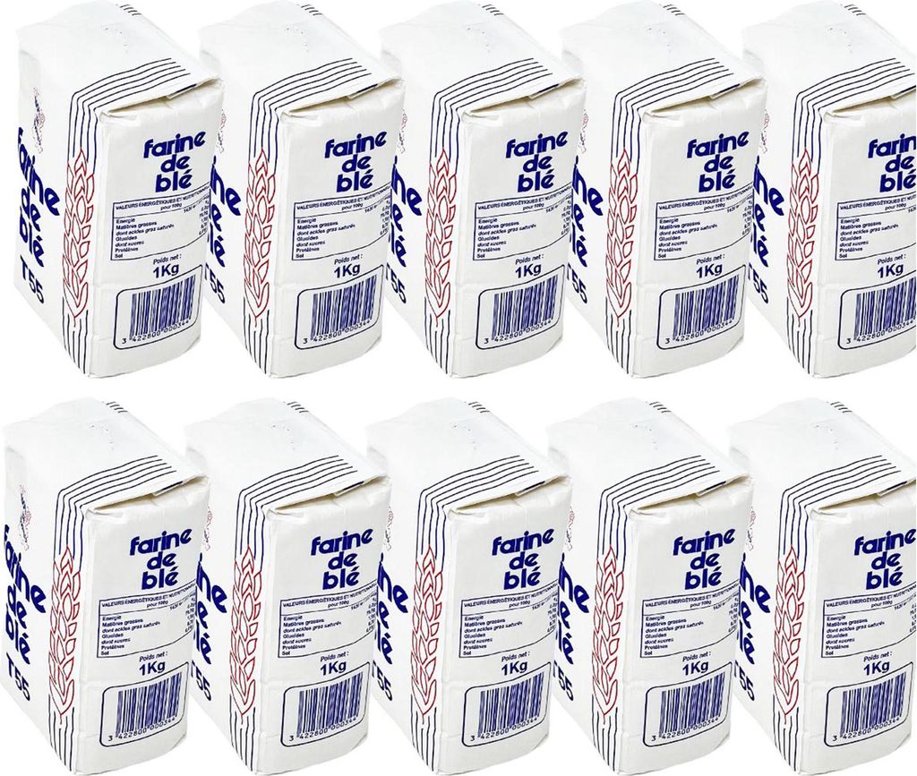 Farine De Blé Weizenmehl T55 (550er) aus Frankreich – 10 x 1KG für beste Backergebnisse