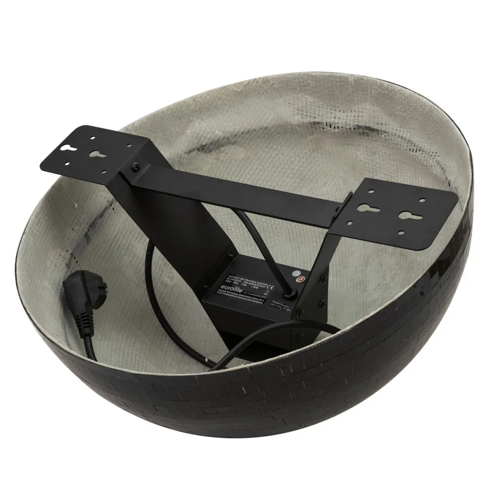 Demi-boule disco motorisée 50cm noire Eurolite pour clubs et plafonds