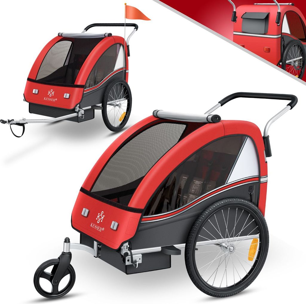 KESSER® Kinderanhänger Fahrradanhänger Sport-RX 2 in 1 Produktbild 