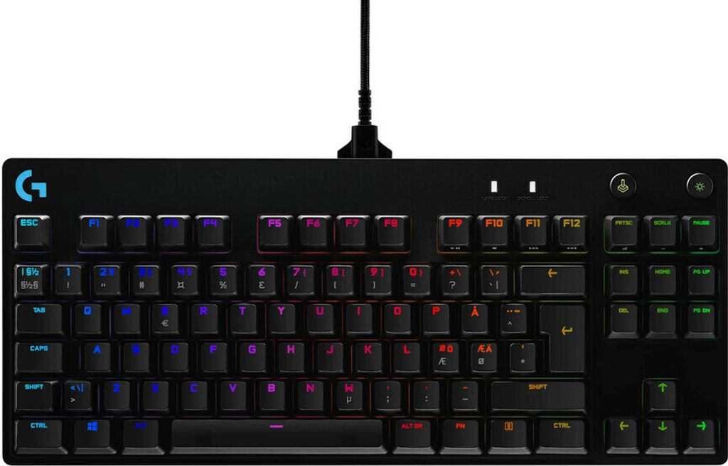 Logitech G Pro Mechanical Gaming Keyboard - Tastatur - Hintergrundbeleuchtung - USB - Pan-Nordic - Tastenschalter: GX Blue Clicky - Schwarz