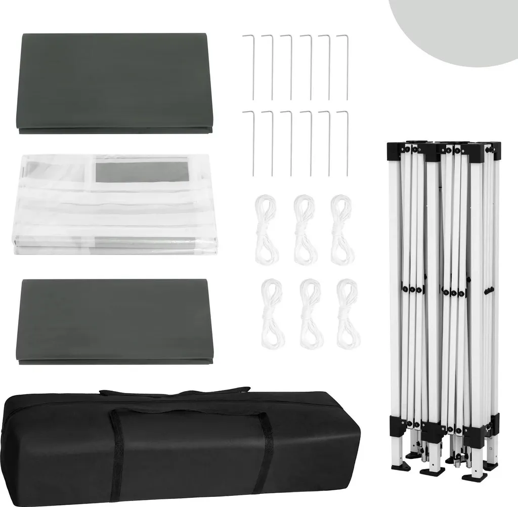 Tente de réception gonflable grise avec parois pour fête et jardin