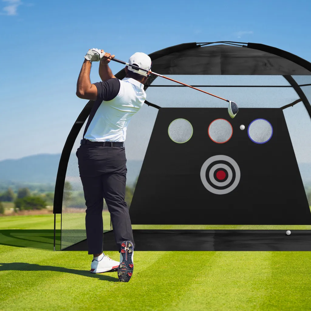 Filet de practice de golf noir Relaxdays résistant et grand format - 3