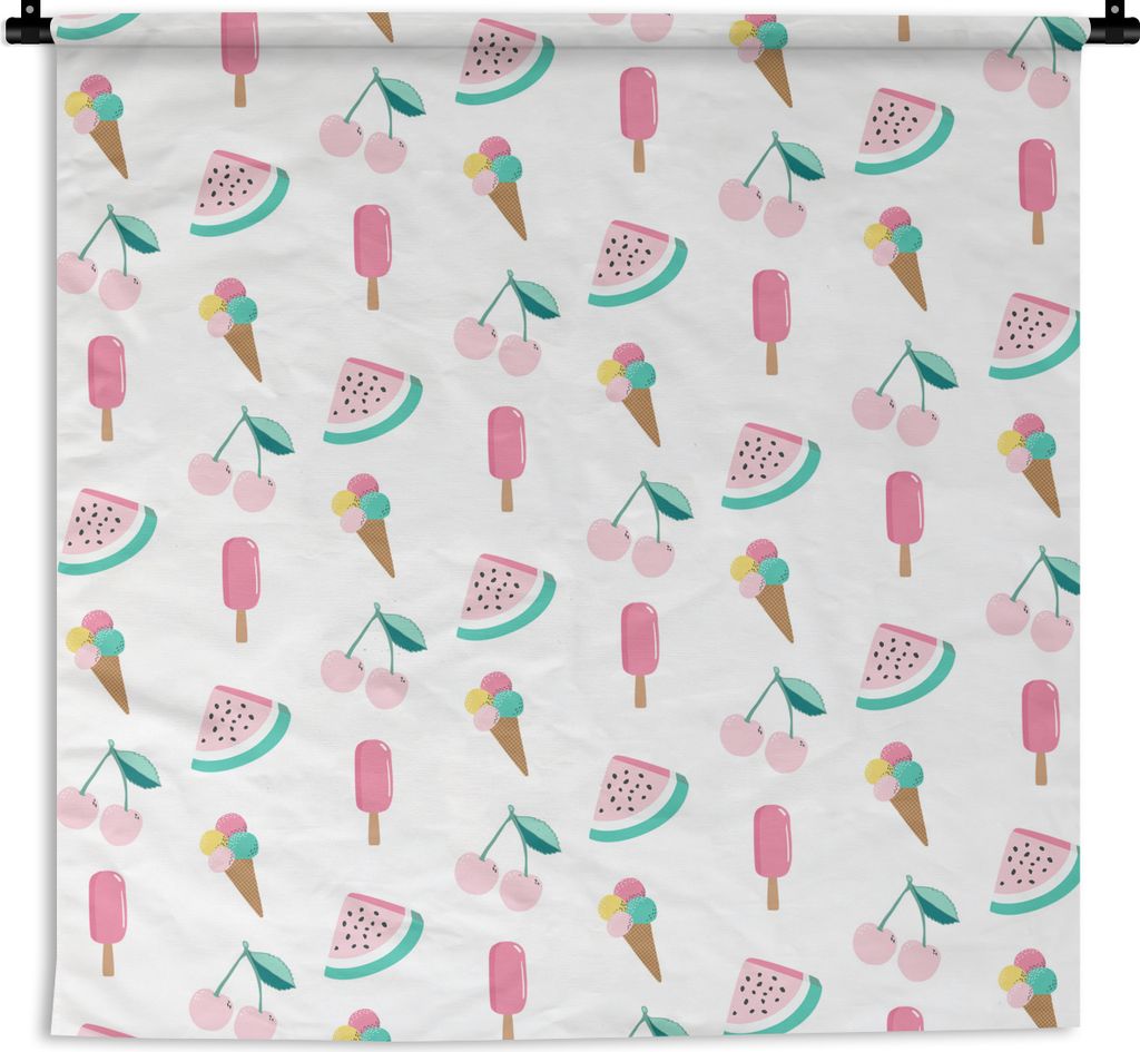 MuchoWow Wandteppich Wandbehang Sommer - Muster - Pastell 150x150 cm Tapisserie Dekoration Wandtuch - Wohnaccessoires - Modernes