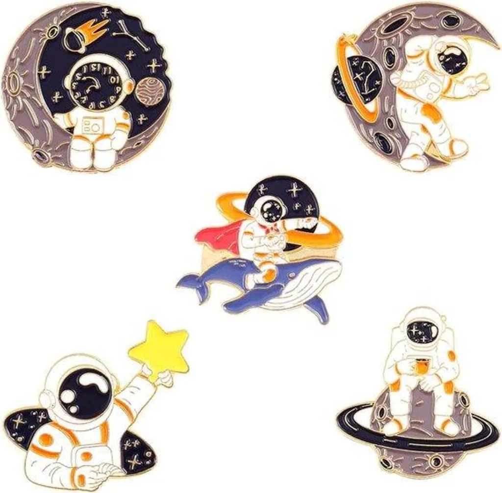 Lot de 5 insignes d'astronaute brodés pour personnaliser vos vêtements
