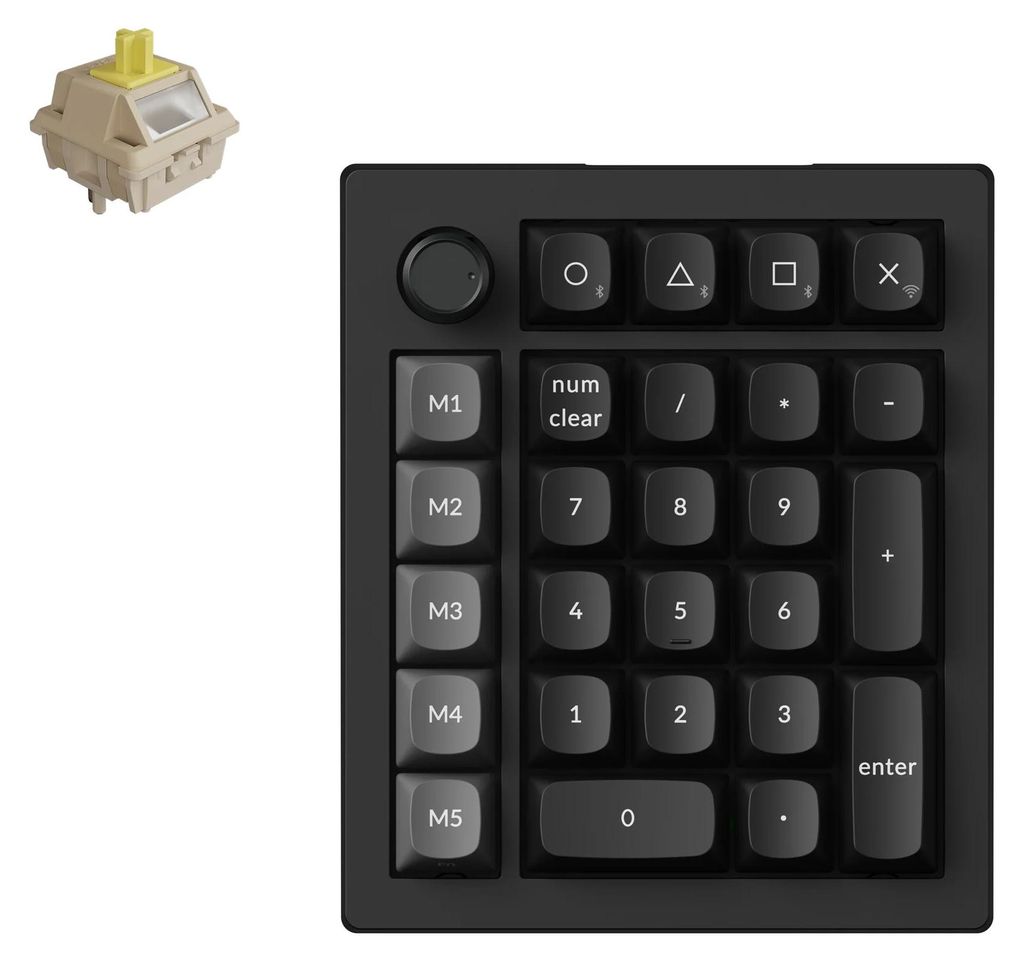 Keychron V0 Ultra 8K Kabellose Mechanische Tastatur Numpad NumberPad Ziffernblock QWERTY US Fully Assembled Knob / Black / Keychron Silk POM Switch...