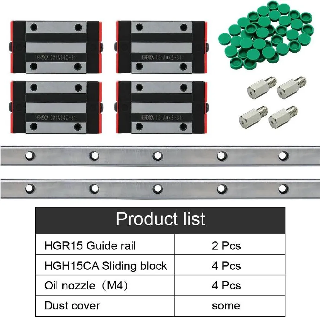 Système de guidage linéaire 1200mm et 4 patins pour machine outil CNC