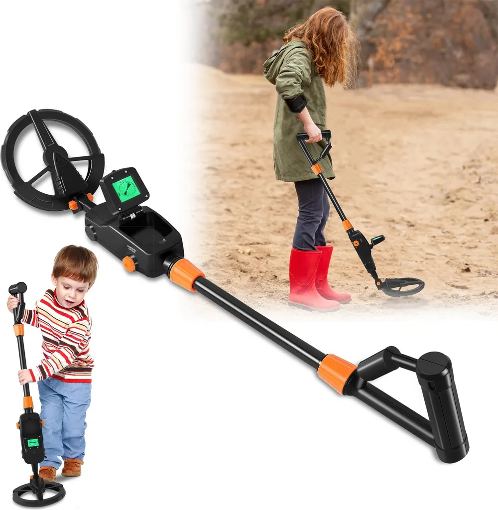 Détecteur de métaux pour chasse au trésor enfant avec pelle et sacoche