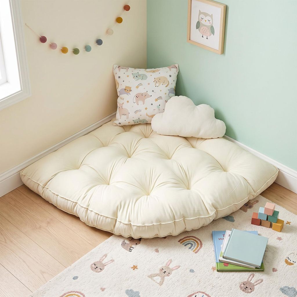 Eck-Bodenkissen 100x100cm Kinder Spielmatte Bodenkissen