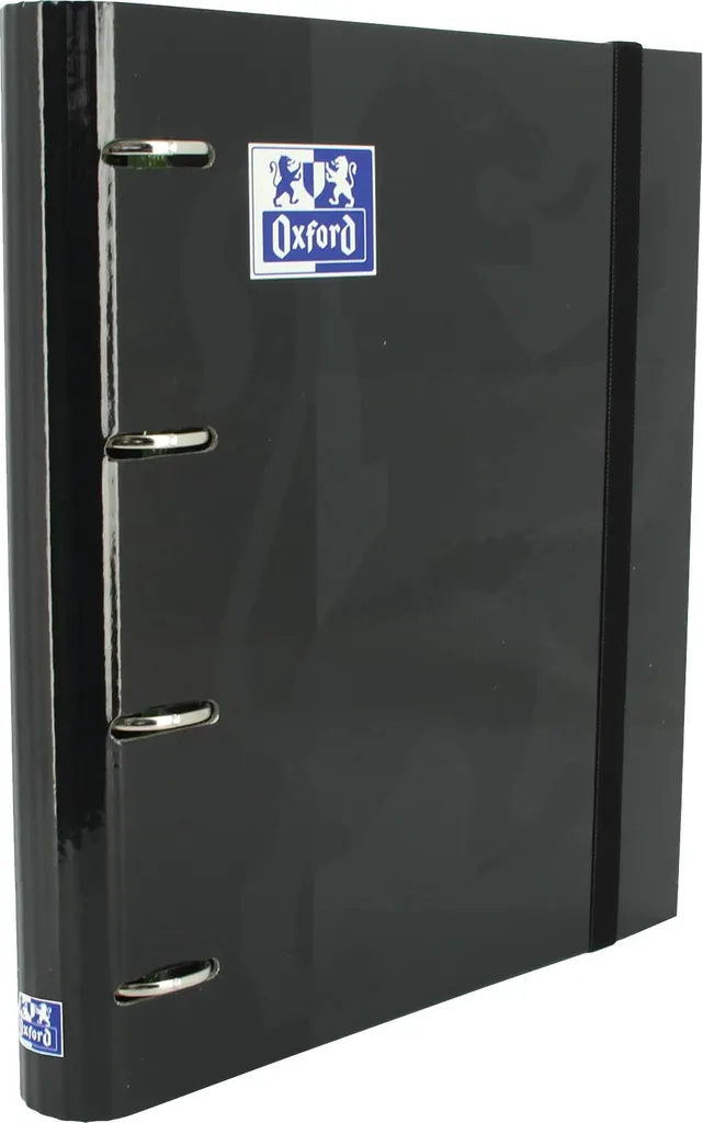 Classeur Oxford Noir A4+ avec Grille de Remplacement et Tableau Personnalisable