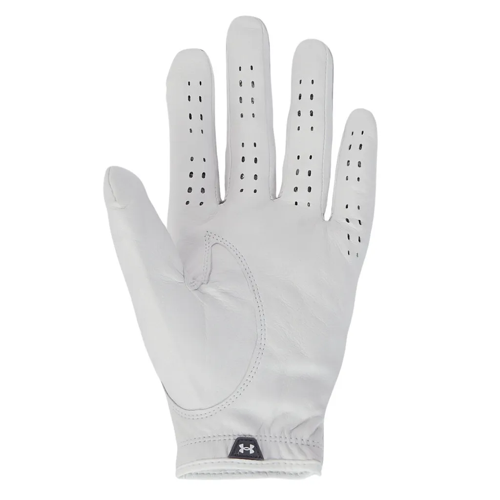 Gant de golf de compétition Under Armour Tour LL en cuir premium blanc