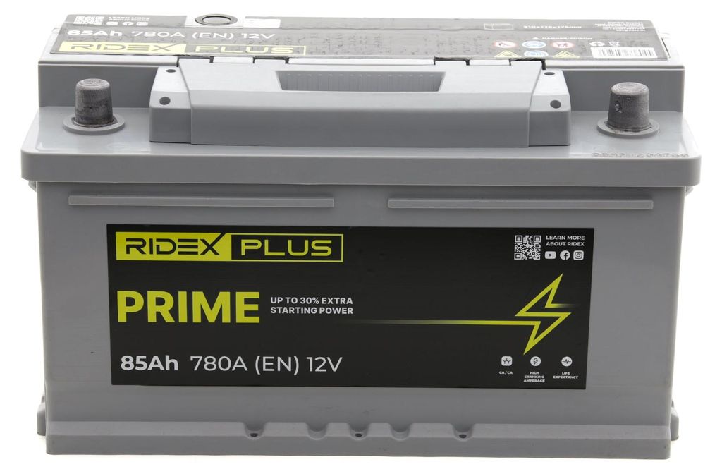 RIDEX PLUS Starterbatterie 12V 85Ah 780A/EN B13 LB4 Batterie