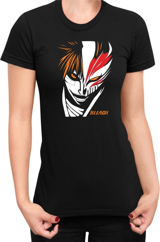 Damen T-Shirt Manga Japan Anime Comics Animation Bleach 009, Lady 2XL / Schwarz