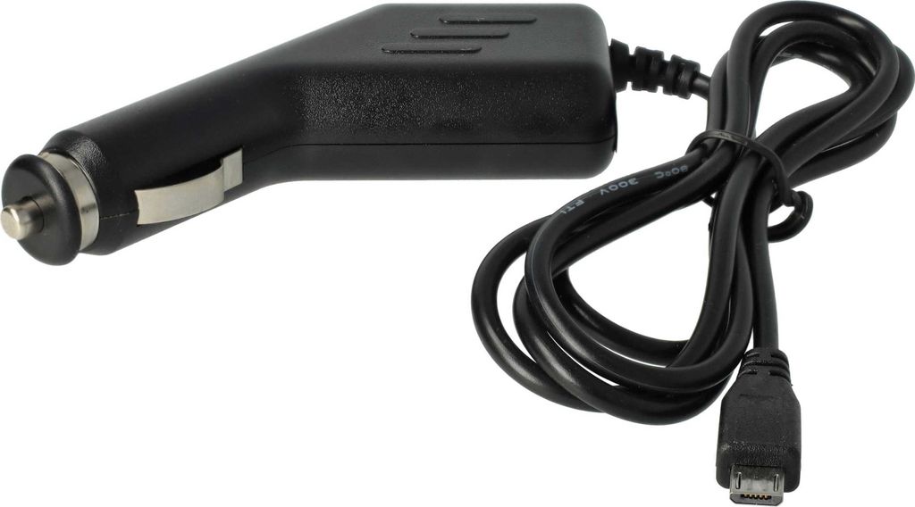vhbw Autoladekabel Micro-USB 12V Zigarettenanzünder Adapter 1,0 A für Smartphone, GPS, Mp3-Player, Navi Schwarz 12 cm