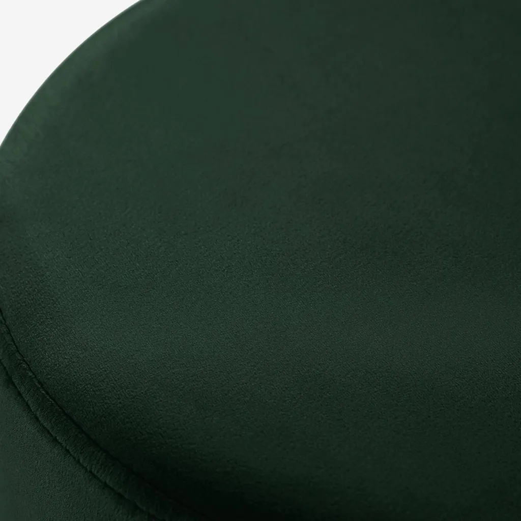 Tabouret bas rembourré Pouf en velours vert pour coiffeuse chic - 4