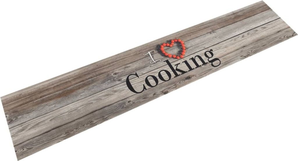 CLORIS Designermöbel Küchenteppich Waschbar Cooking Grau 60x300 cm Samt , Fußmatten Design 2024