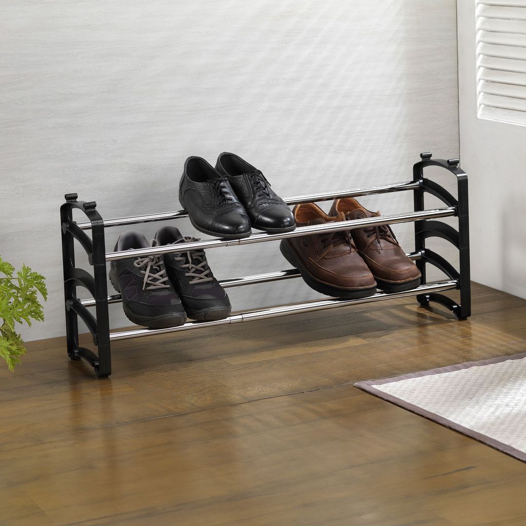 Schuhregal TOWER ausziehbar schwarz - Schuhablage mit 2 Produktbild 