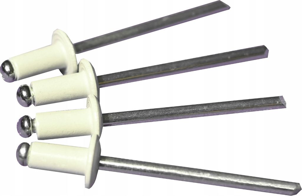4x8 Niete - weiß (Packung - 100 Stück) Aluminiumschnitt