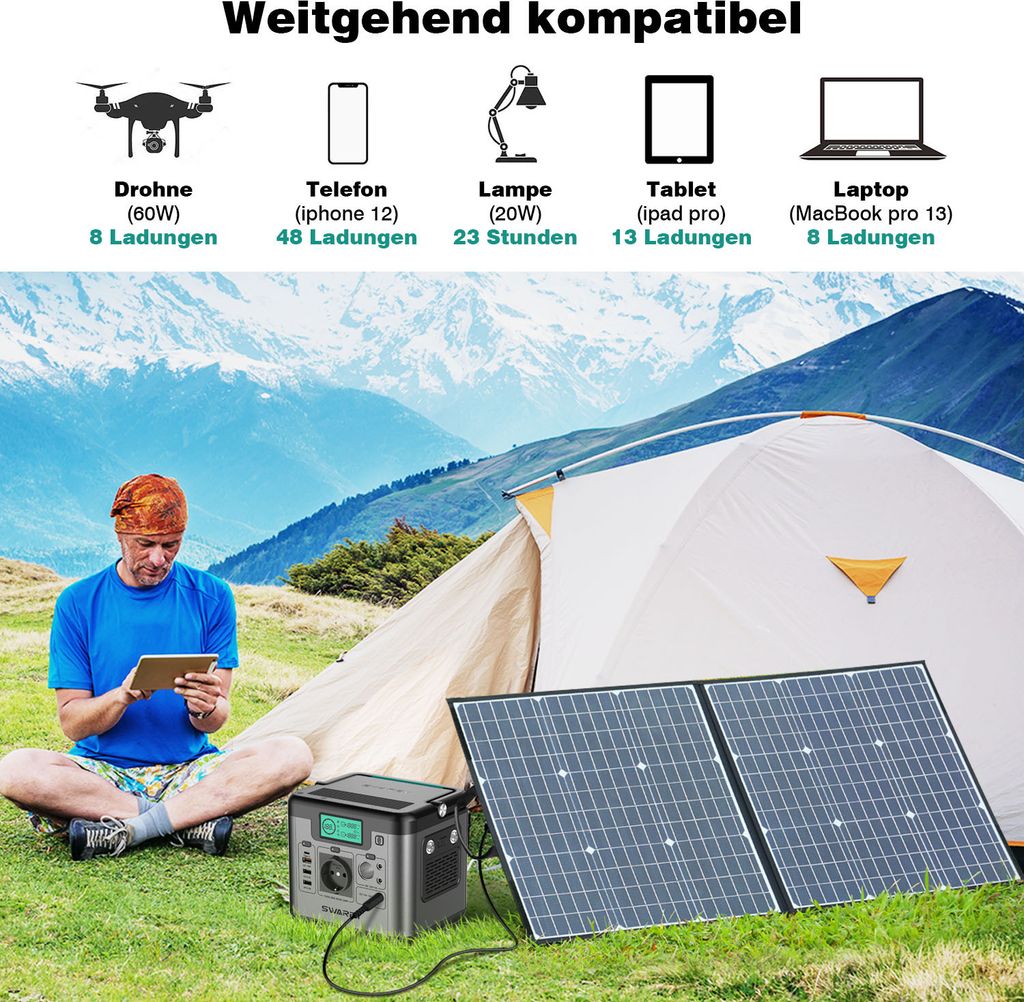 500W (1000W peak) 518Wh Przenośny generator energii Solar Zdjęcie produktu 17