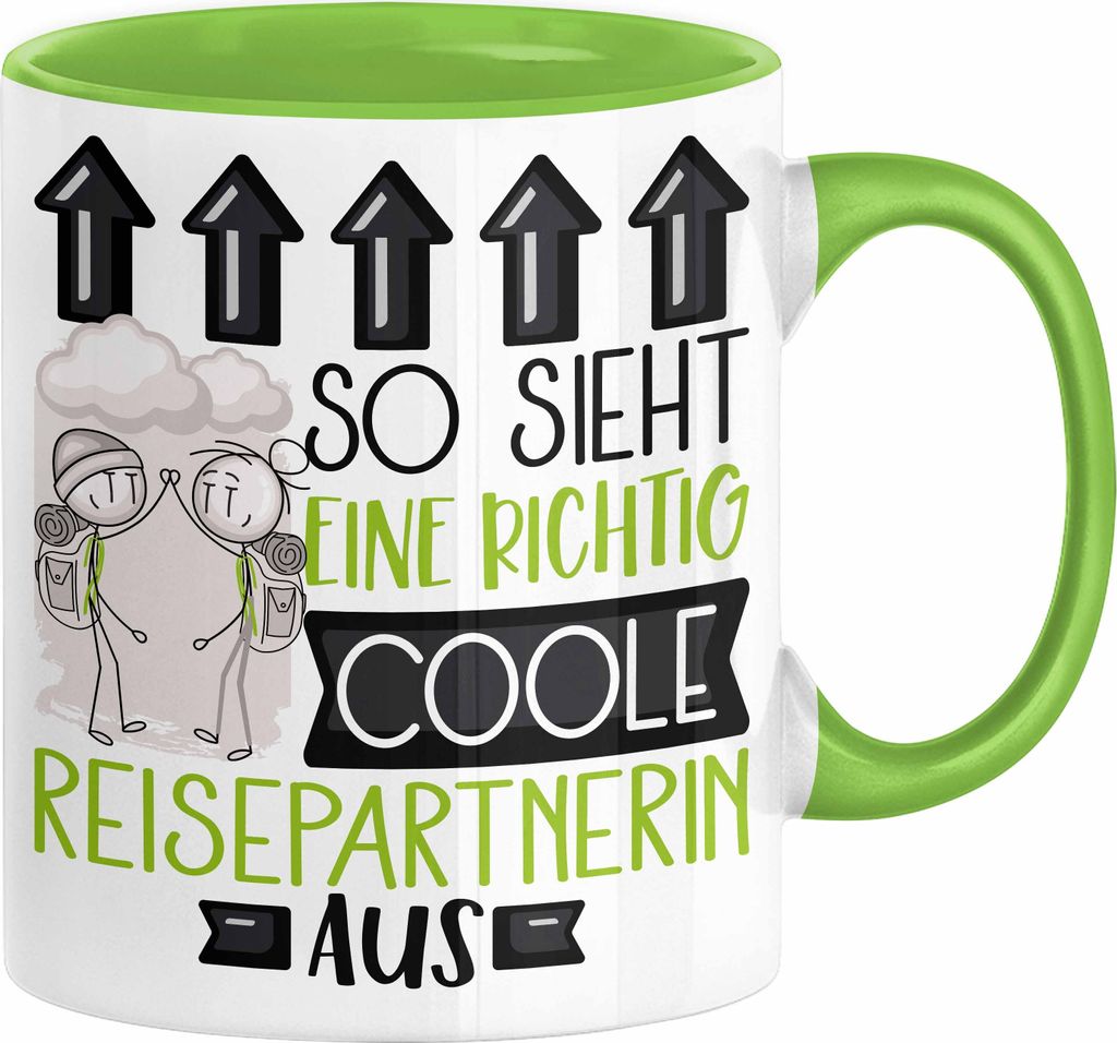 Reisepartnerin Geschenk Tasse Lustig Geschenkidee für Reisepartnerin Geburtstag So Sieht Eine Richtig Coole Reisepartnerin Aus Frauen Spruch (Grün)