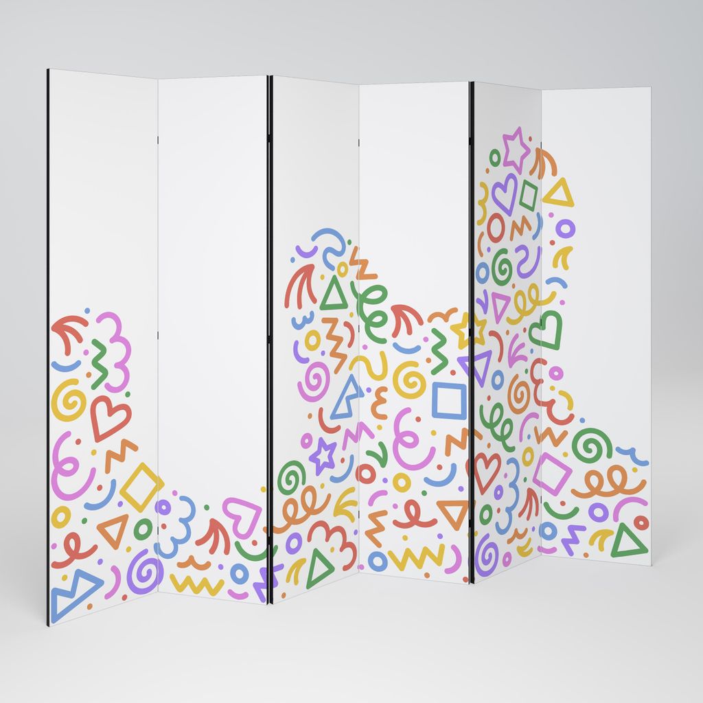 SpaceRebels Paravent Raumteiler - 6-teilig Raumtrenner, Druck 2-Seite - Raumtrenner - Trennwand Wohnung - Room Divider - Spanische Wand Deko Modern...