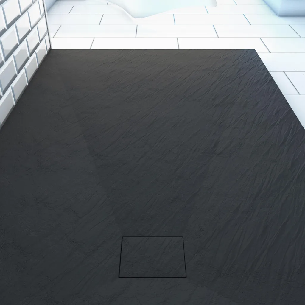 Receveur douche 90x140 cm noir pour rénover une salle de bain avec ardoise SMC