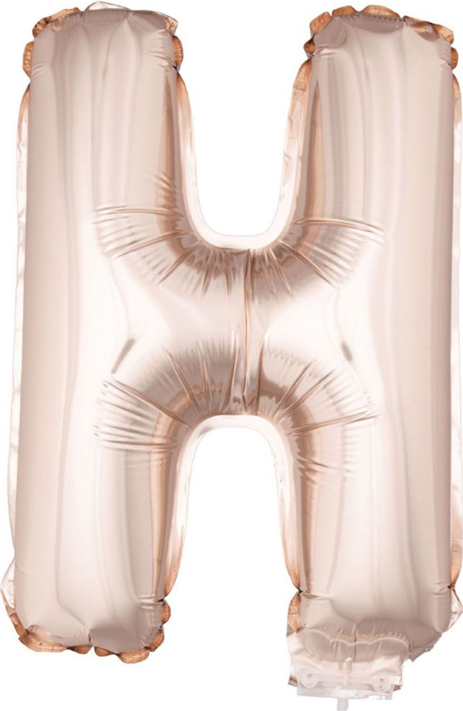 Buchstaben Folienballon mit Stab 41 cm - Roségold Buchstabe H