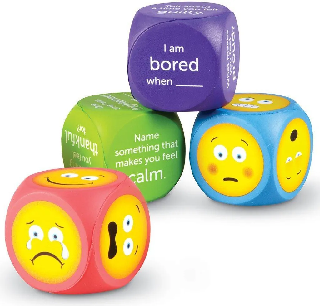 Cube pour parler EMOJI - Dé d'expression émotionnelle en mousse souple - 3