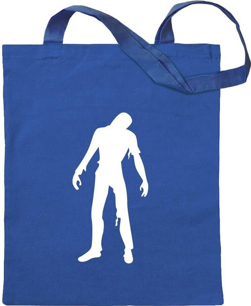 Kiwistar - Baumwolltasche - royalblau - Zombie - Tragetasche Stoffbeutel Umhängetasche Langer Henkel