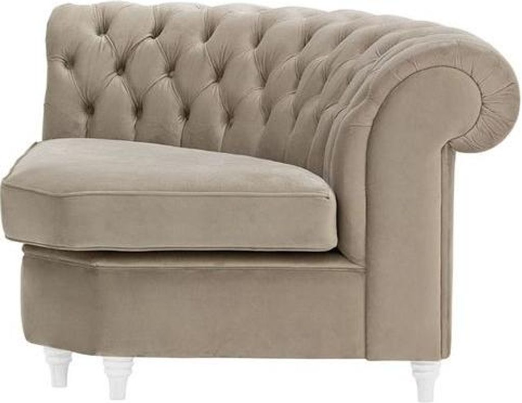Chesterfield Modul - Eckmodul, abgerundet-Velluto-3-white
