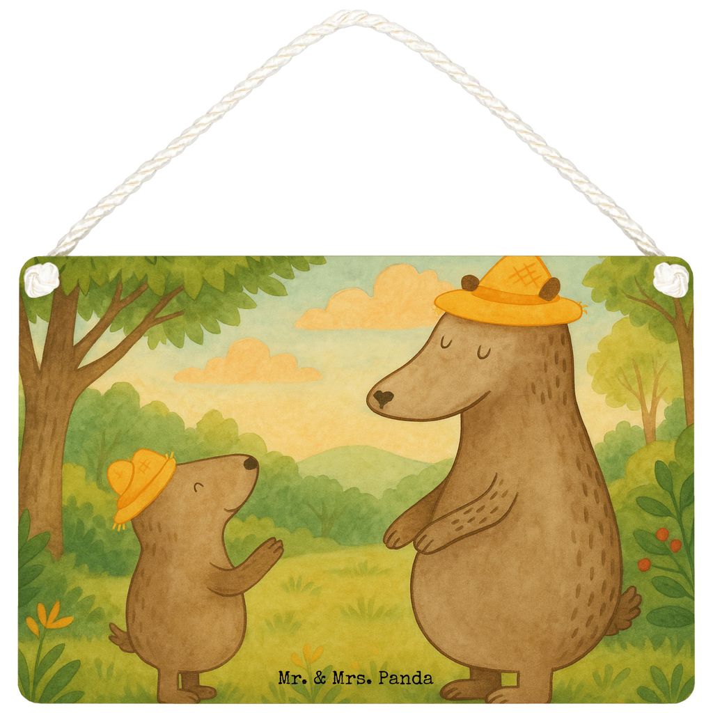 Mr. & Mrs. Panda Schild Bären mit Hut Design DIN A5 - Weiß - Geschenk, Muttertag, Türschild, Vatertag, kleine aufmerksamkeit, Kinder, holzbild, ...