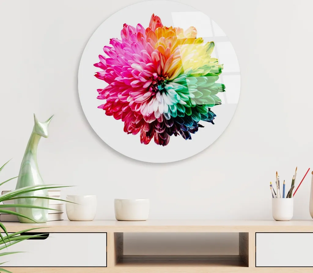 Wallity, UV-1157, Quadro decorativo in vetro temperato, Multicolore, 100 % vetro temperato, 30 x 30 cm