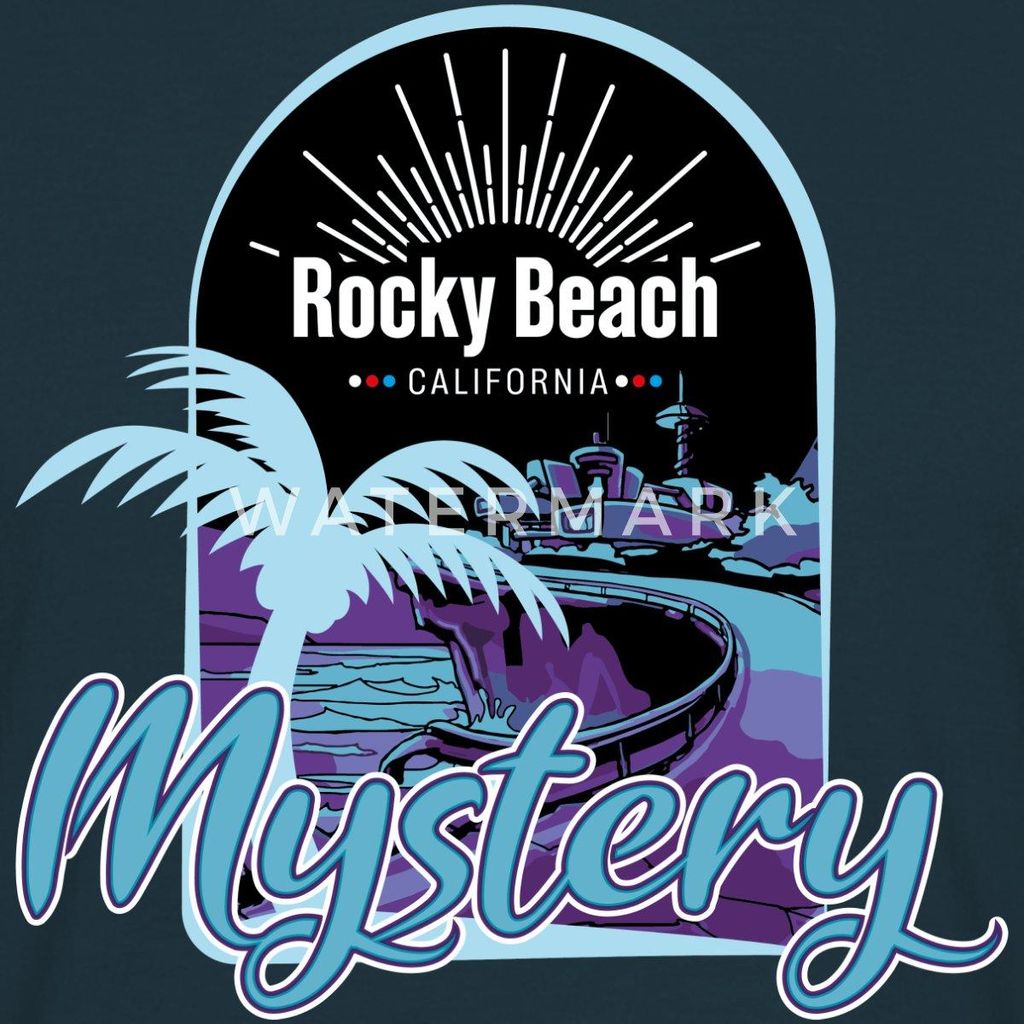 Spreadshirt Die drei Fragezeichen Rocky Beach Mystery Männer T-Shirt, XXL, Navy
