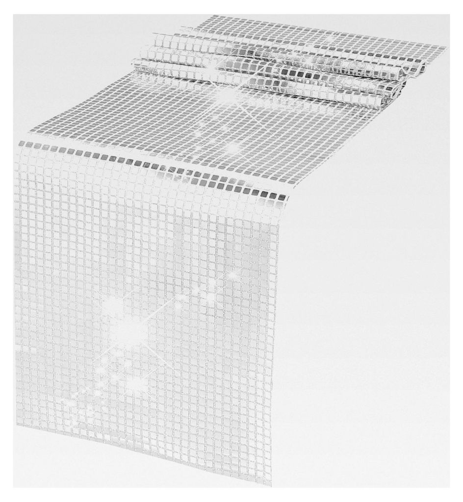 Disco Party Tischläufer, 30x180 cm Silber, Glitter Paillette Tischdecke für 70er 80er Jahre Disco Party Deko