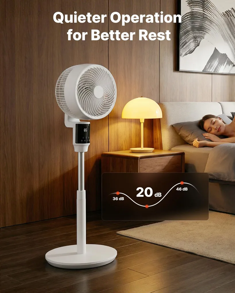 Ventilateur sur pied oscillant avec télécommande et minuterie programmable