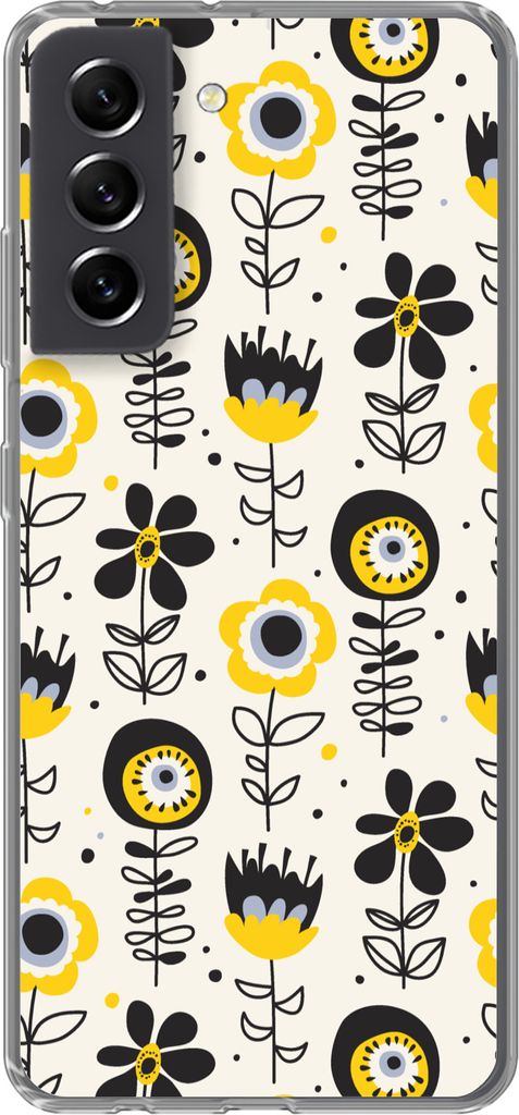 MuchoWow Handyhülle Schutzhülle Hülle für Telefoonhoesje Samsung Galaxy S21 FE Mädchen - Blumen - Muster - Mädchen - Kinder - Kinder Siliko...