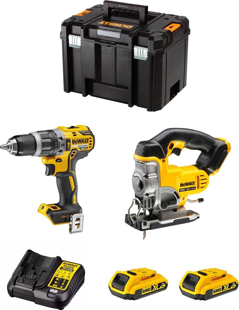 DeWALT Kit DWK200 (DCD796 + DCS331 + 2 x 2,0 Ah + DCB107 + Produktbild 