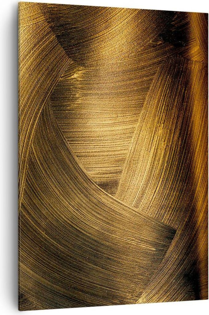 Bild auf Leinwand - Leinwandbild - Einteilig - Abstraktion Gold Textur - 70x100cm - Wand Bild - Wanddeko - Wandbilder - Leinwanddruck - Wanddekorat...