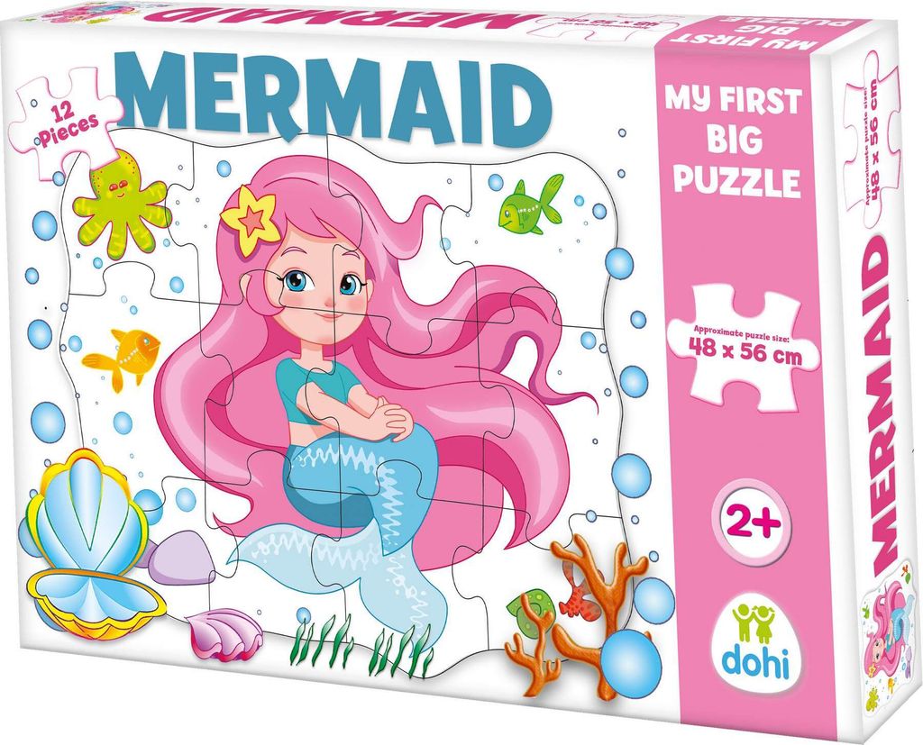 Bodenpuzzle Meerjungfrau Mein Erstes Riesen Puzzle 12-tlg. XXL Puzzleteile 48x59 cm