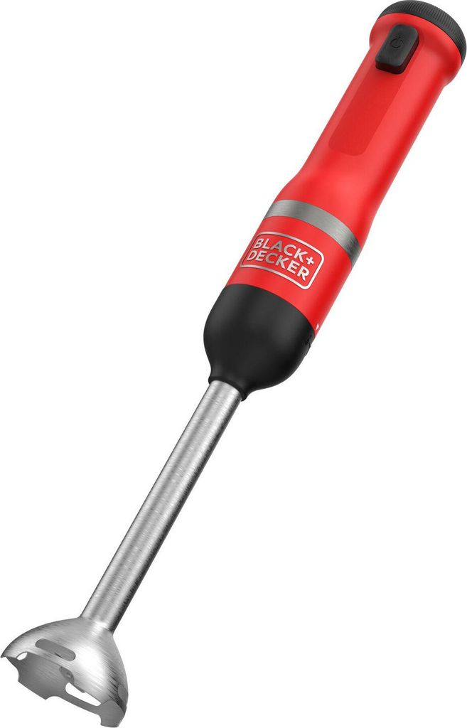 Black + Decker 2er-Set Kitchen Wand 7,2V Akku-Stabmixer inkl. Schneebesenaufsatz, rot - BCKM1012KR-QW