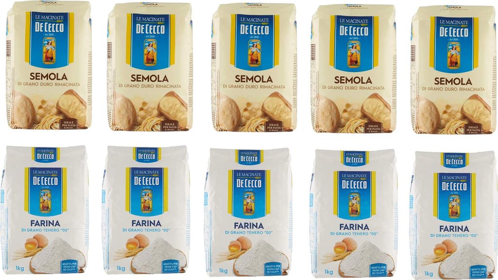 5x Farina De Cecco di grano tenero Mehl "00" 1kg + 5x De Produktbild 