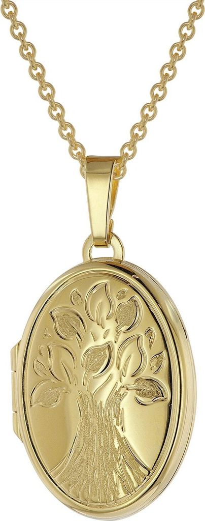 trendor 39544 Medaillon mit Kette Gold plattiertes 925 Silber 1