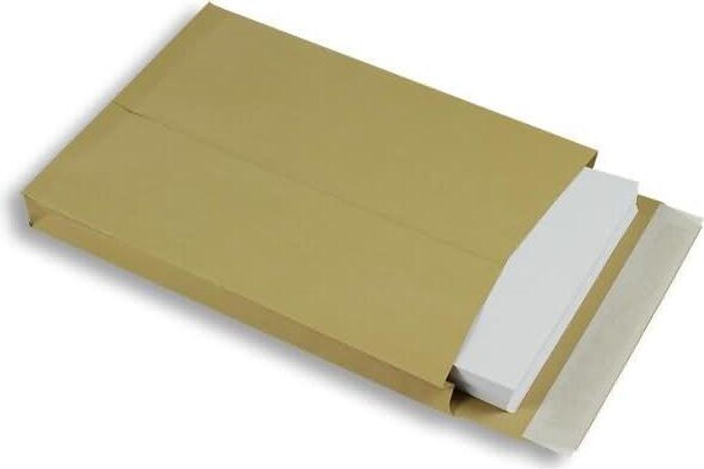Faltentaschen 280x400x40mm B4 150g/qm haftklebend VE=250 St. braun
