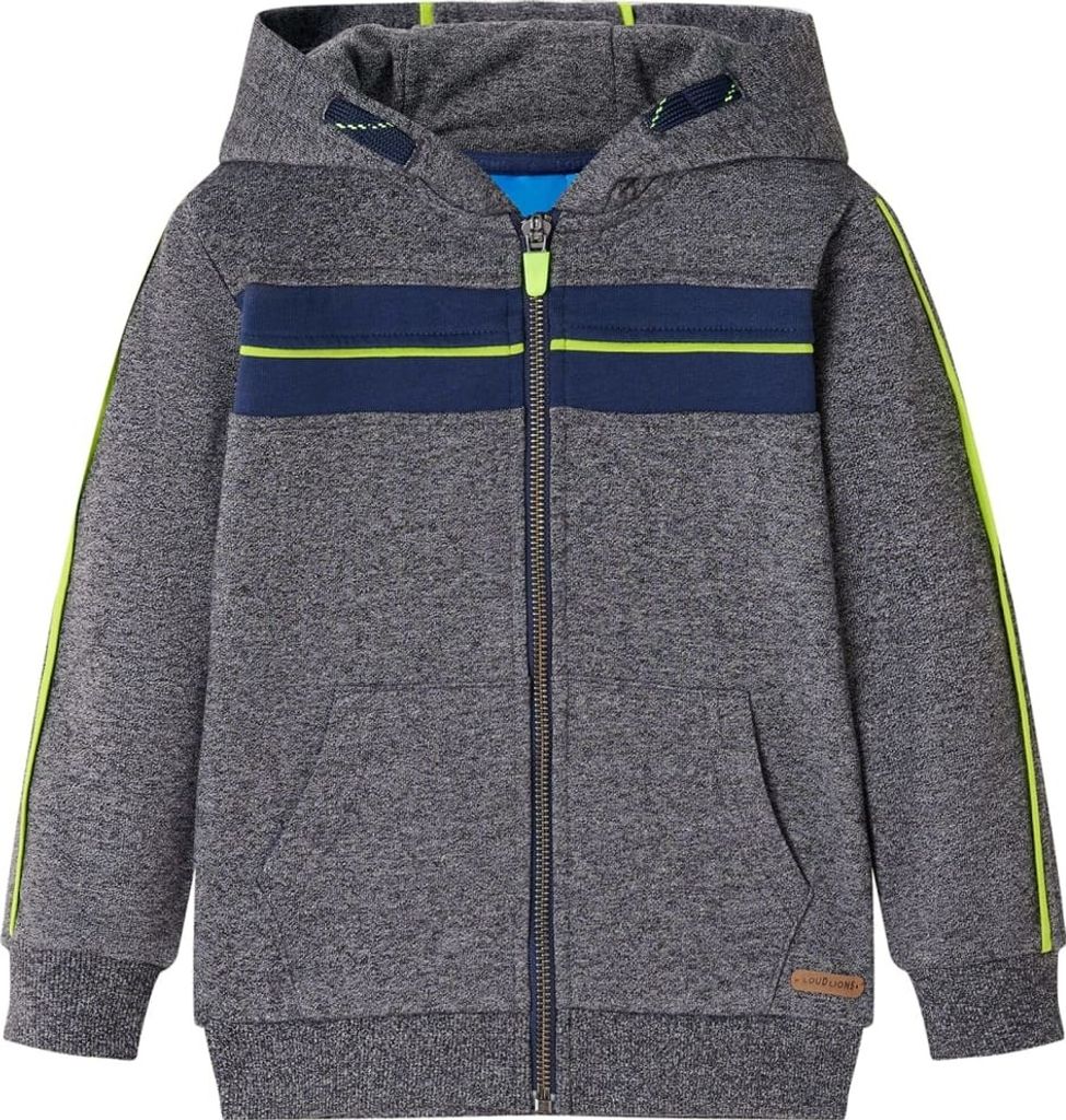"SALE 2026"Kinder-Kapuzenpullover mit Reißverschluss Grau Melange 104 Promotion830628 - Arbeitshosen