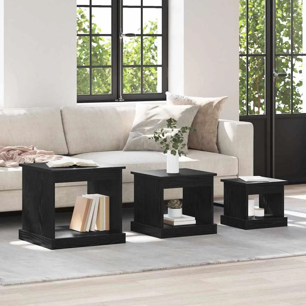 Maison Exclusive Set 3 Tavolini Soggiorno - Offerta Rovere Nero