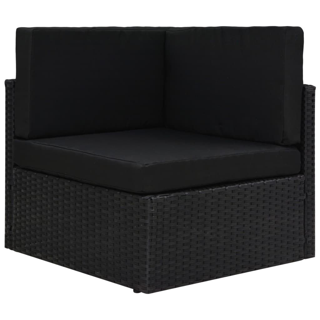 The Living Store Modulares Sofa-Eckteil Poly Rattan Schwarz
