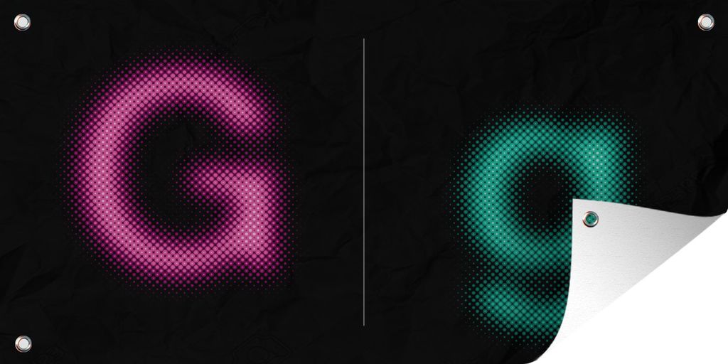 MuchoWow 60x30 cm Outdoor-Poster Gartendeko Sichtschutz Garten Poster für den Garten Illustration eines großen und eines kleinen Buchstabens G