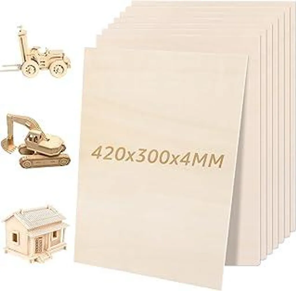 Set 8 Pannelli Compensato A3 JMIATRY 4mm - Modellismo e Design DIY