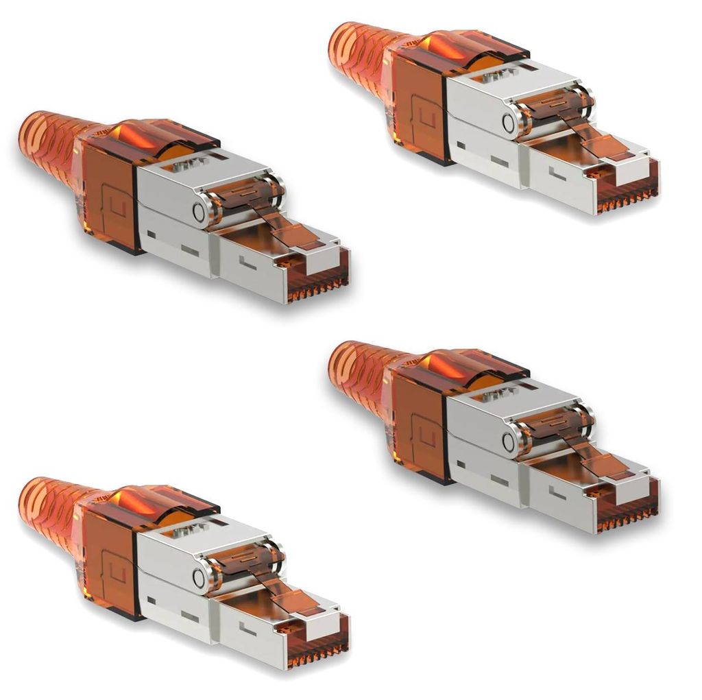 Netzwerkstecker Cat7 CAT 7 RJ45 Stecker 4x Steckverbinder Produktbild 